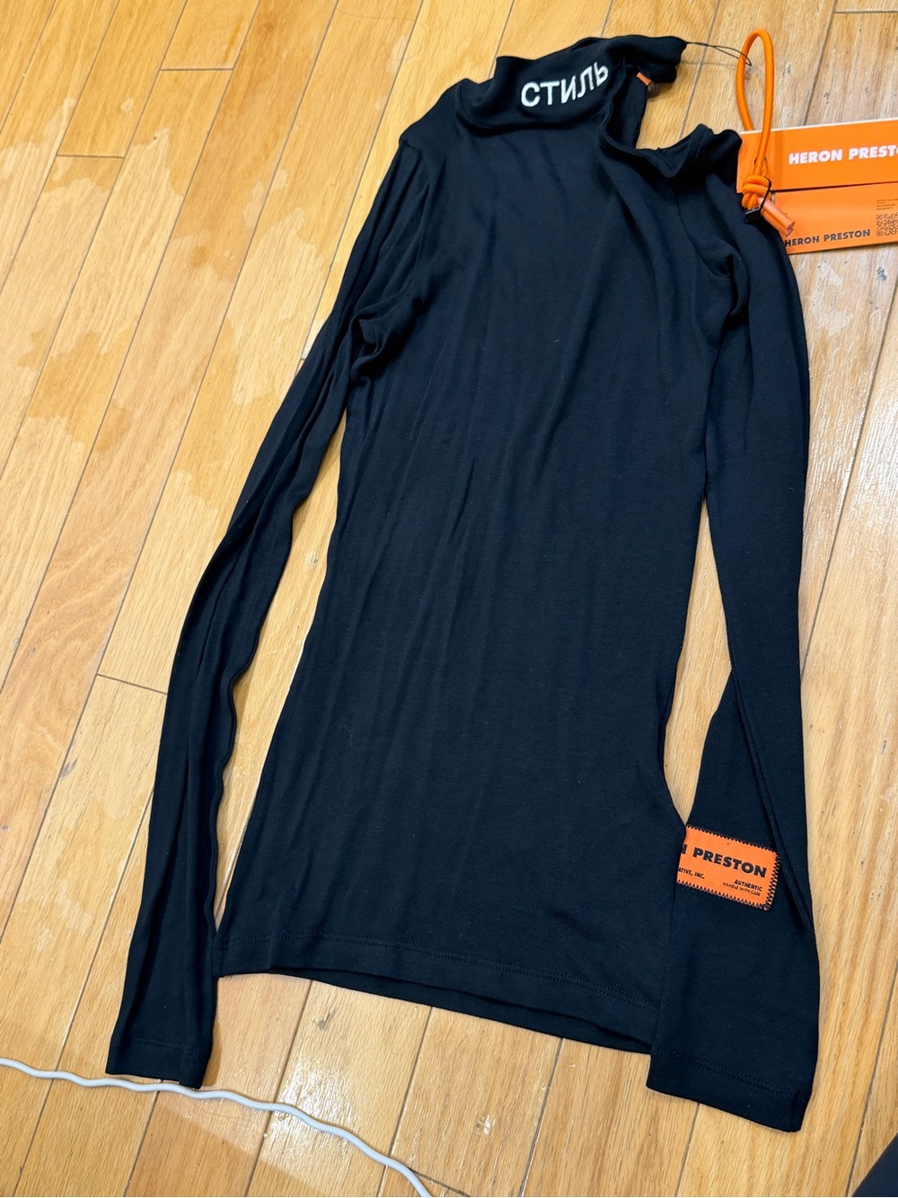 New Heron Preston Black Long Sleeve Turtleneck Top Sz S